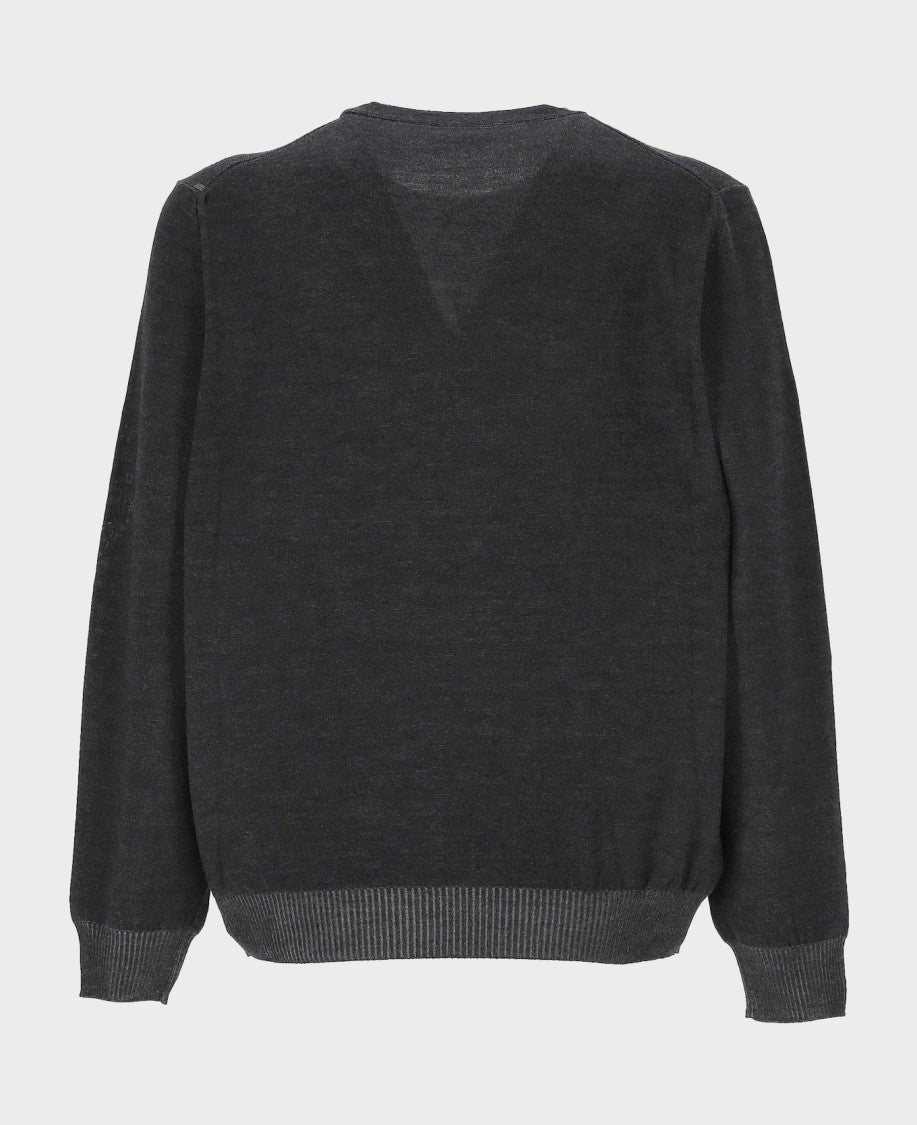 Alexander Mcqueen Skull Graphic Black Wool Sweater