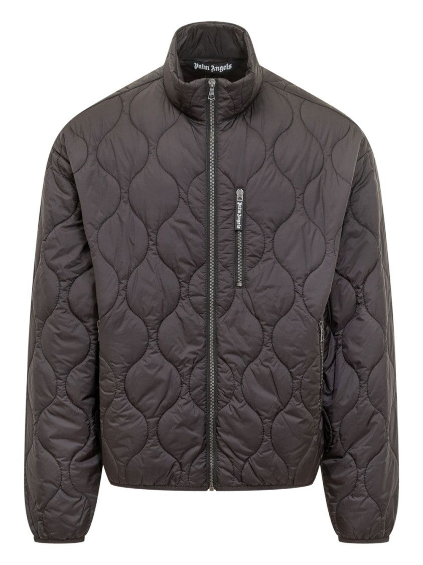 Palm Angels Quilted Casual Jacket With High Collar