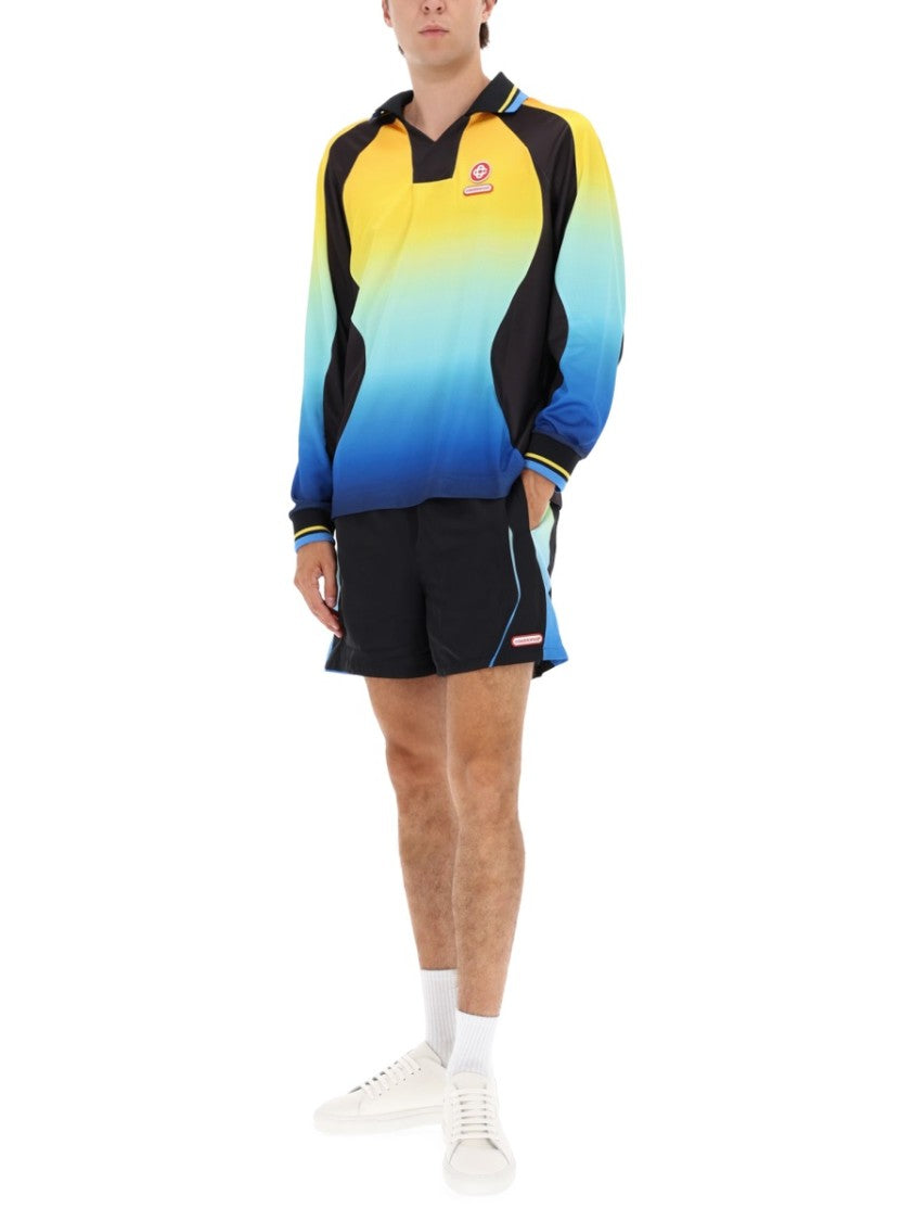 Casablanca Gradient Long-Sleeve Top With Sporty Accents