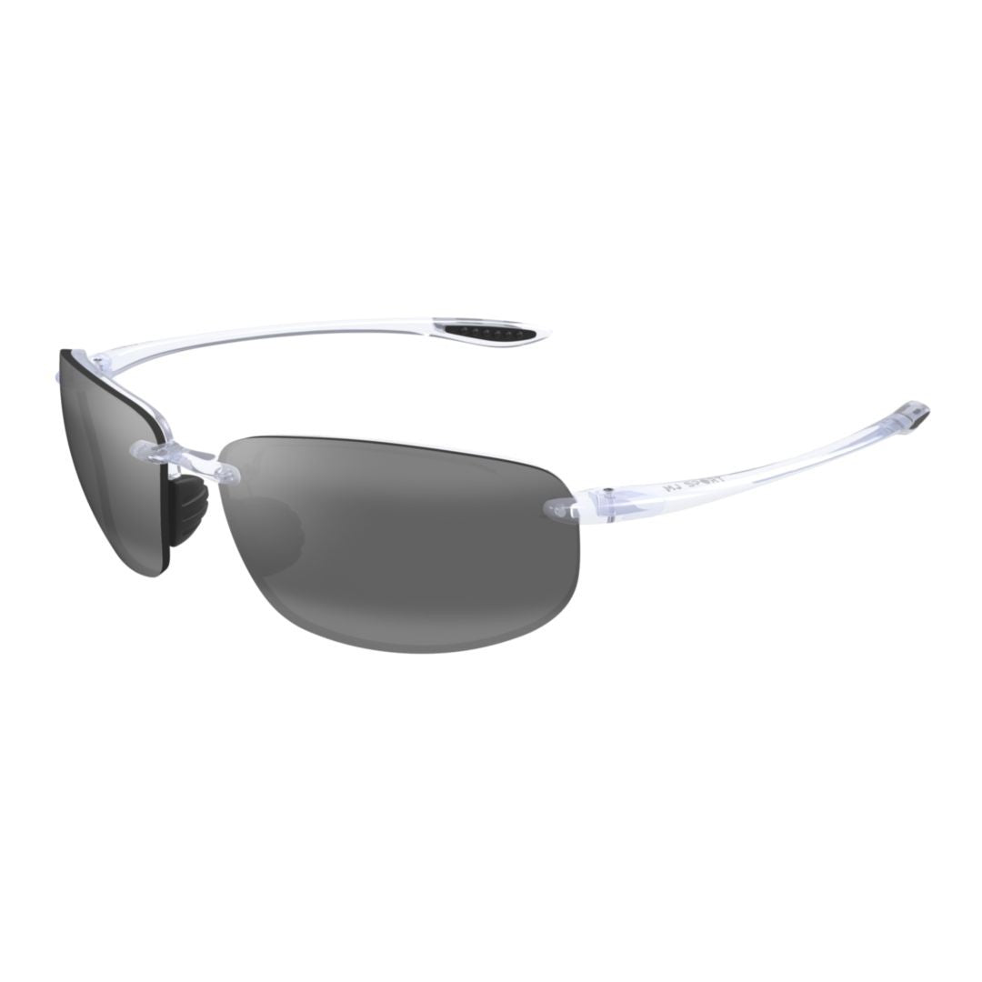 Maui Jim Hookipa Rimless Rectangular Sunglasses With Transparent Temples