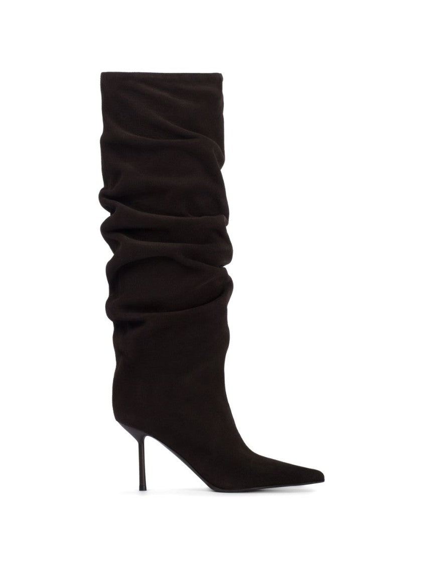 Le Silla Mid-Calf Slouchy Boots With Pointed Toe And Stiletto Heel