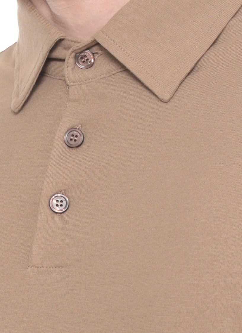 Zanone Beige Cotton Polo Shirt