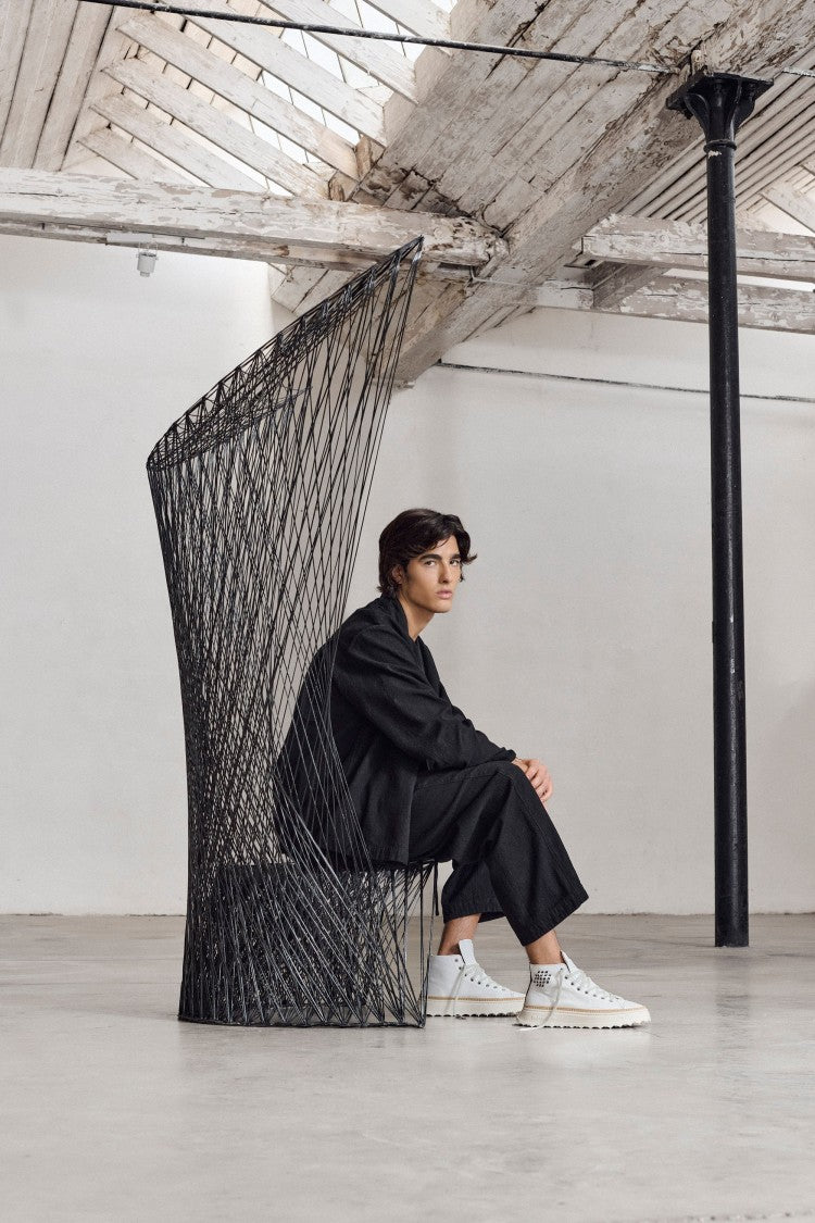 Bepositive Textured Canvas Kimono-Style Jacket With Hidden Closure