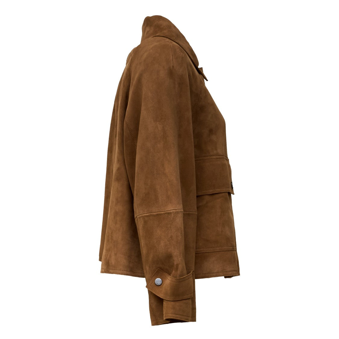 Max Mara Goat Suede Flared Concealed Zip Jacket
