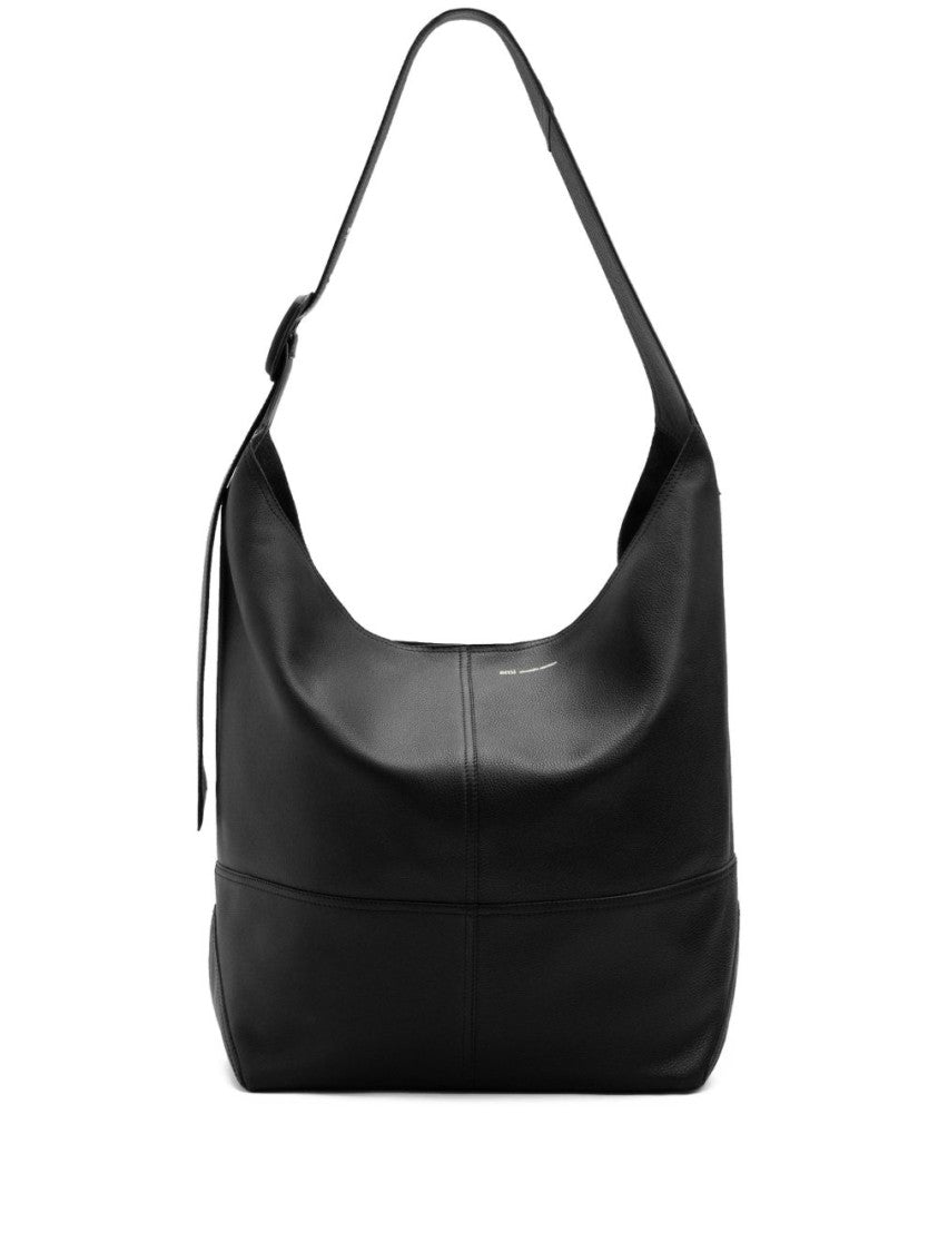 Ami Paris Black Structured Magnetic Fastening Square Bag