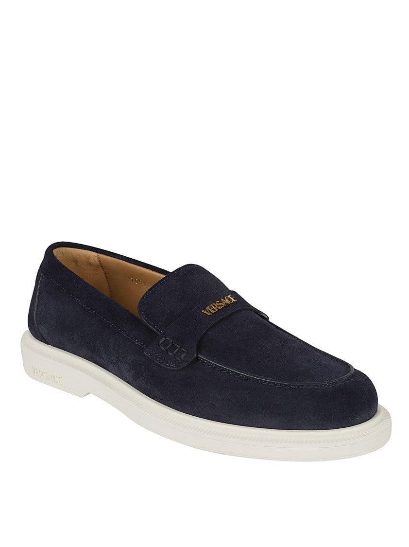 Versace Slip-On Suede Flat Shoes