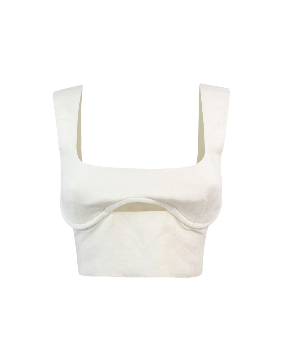 Patrizia Pepe Cut-Out Top – White