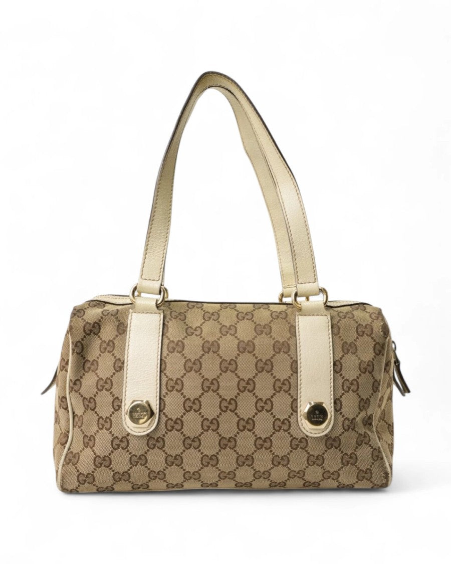 Gucci Horizontal Small Gg Supreme White Shopper