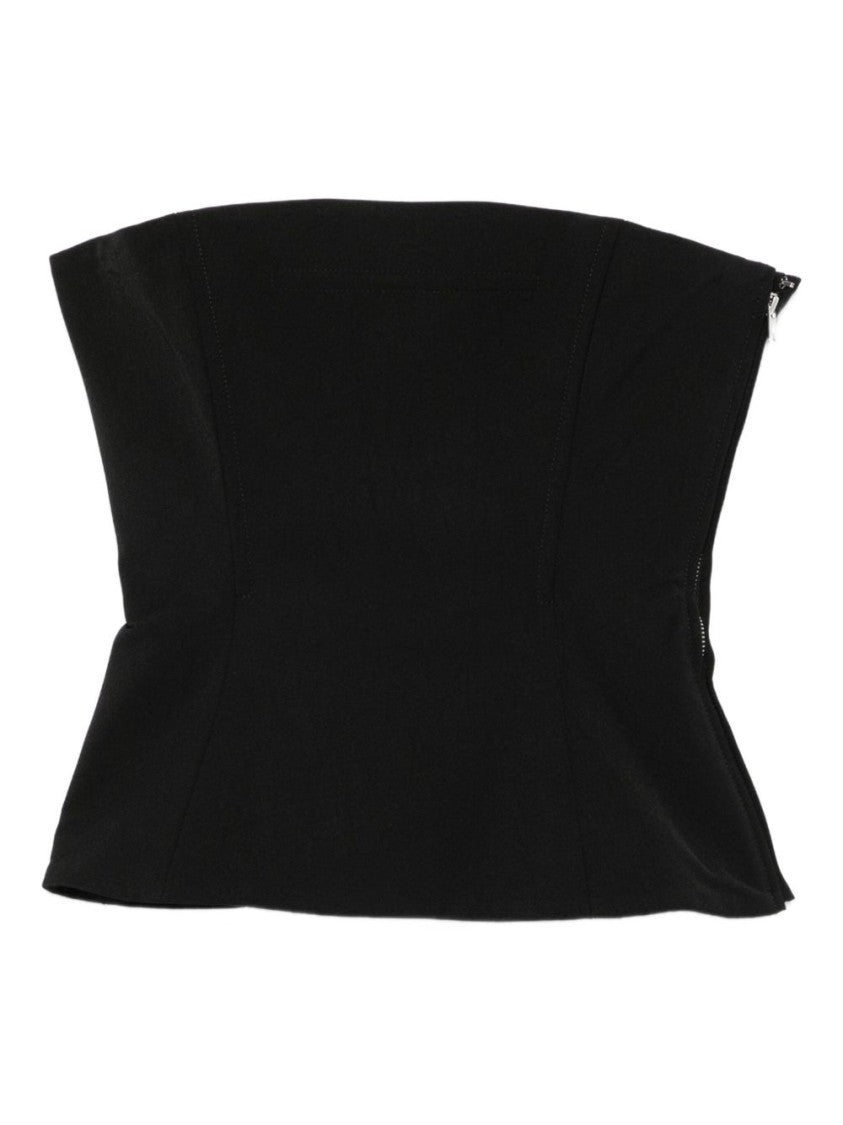 Jean Paul Gaultier Black Strapless Boning Detail Top