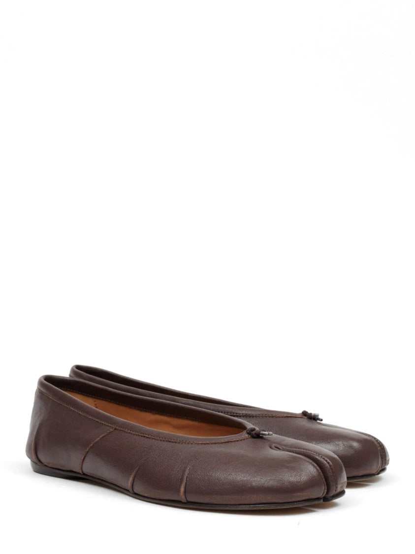 Maison Margiela Dark Brown Split-Toe Leather Flats