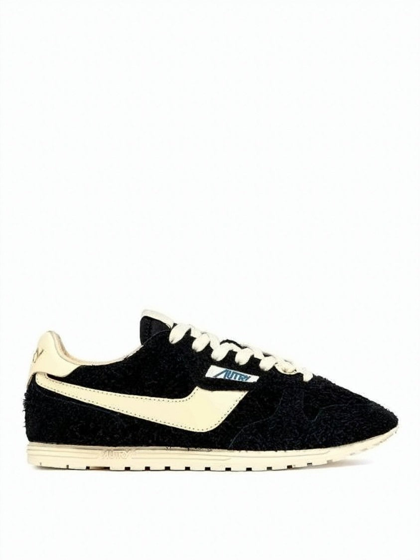 Autry Textured Black Suede Sneakers