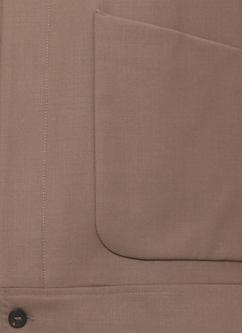 Devore Boxy Wool Jacket With Classic Collar And Concealed Fastening