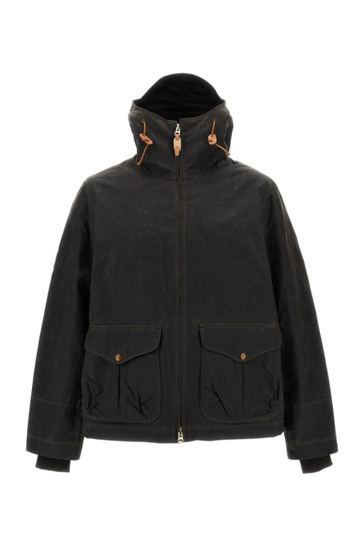 Manifattura Ceccarelli Brown Waxed Cotton Shearling Lined Blazer