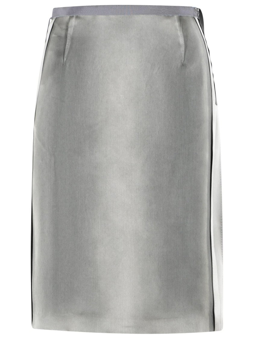 Maison Margiela Grey Viscose Midi Skirt