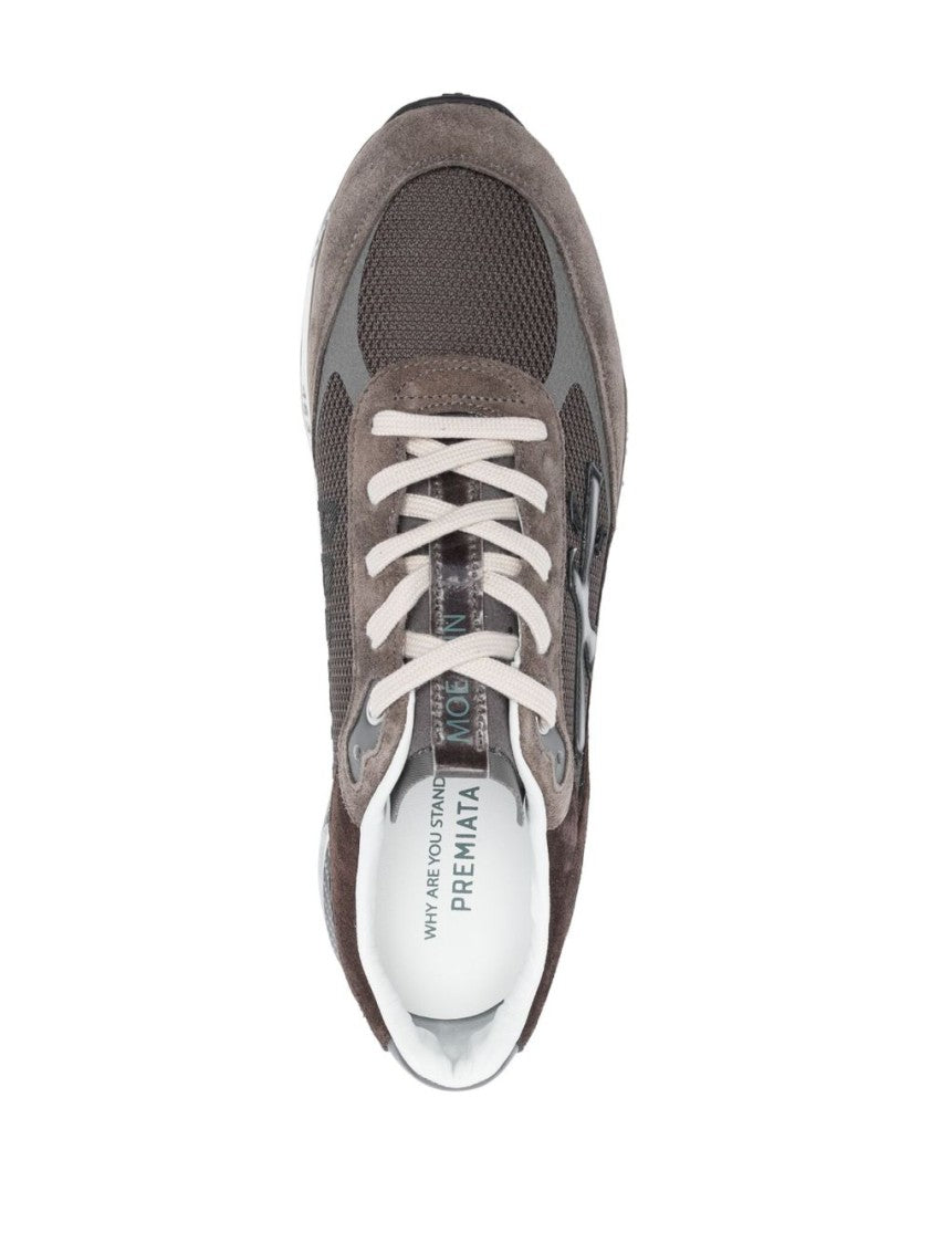 Premiata Low-Top Sneakers With Dark Grey Suede