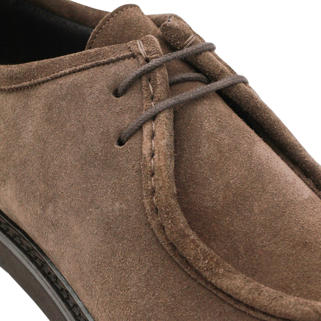 Canali Moccasin-Style Suede Flat Shoes With Lace-Up Closure