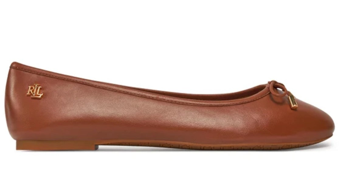 Lauren Ralph Lauren Rounded Toe Ballet Flats With Bow