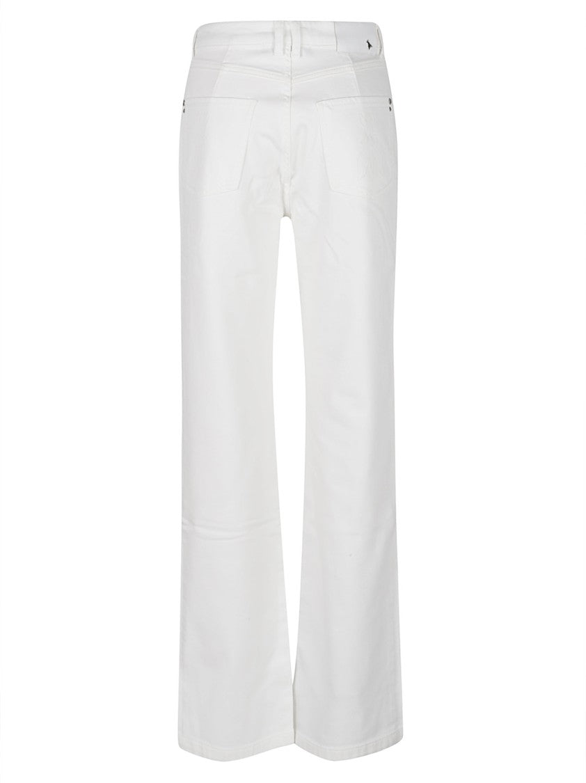 Patrizia Pepe White Mid Rise Straight Jeans