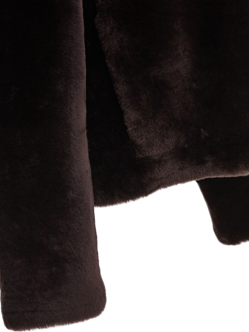B&W Plush Brown Lamb Fur Coat