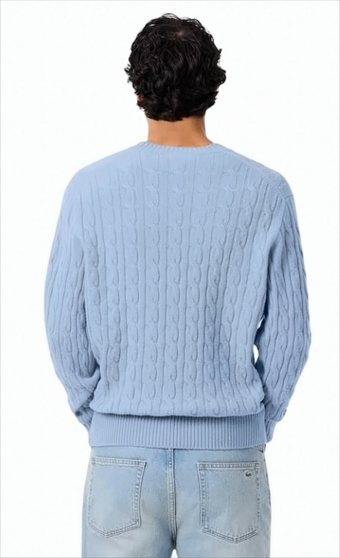 Lacoste Crew-Neck Braided Sweater