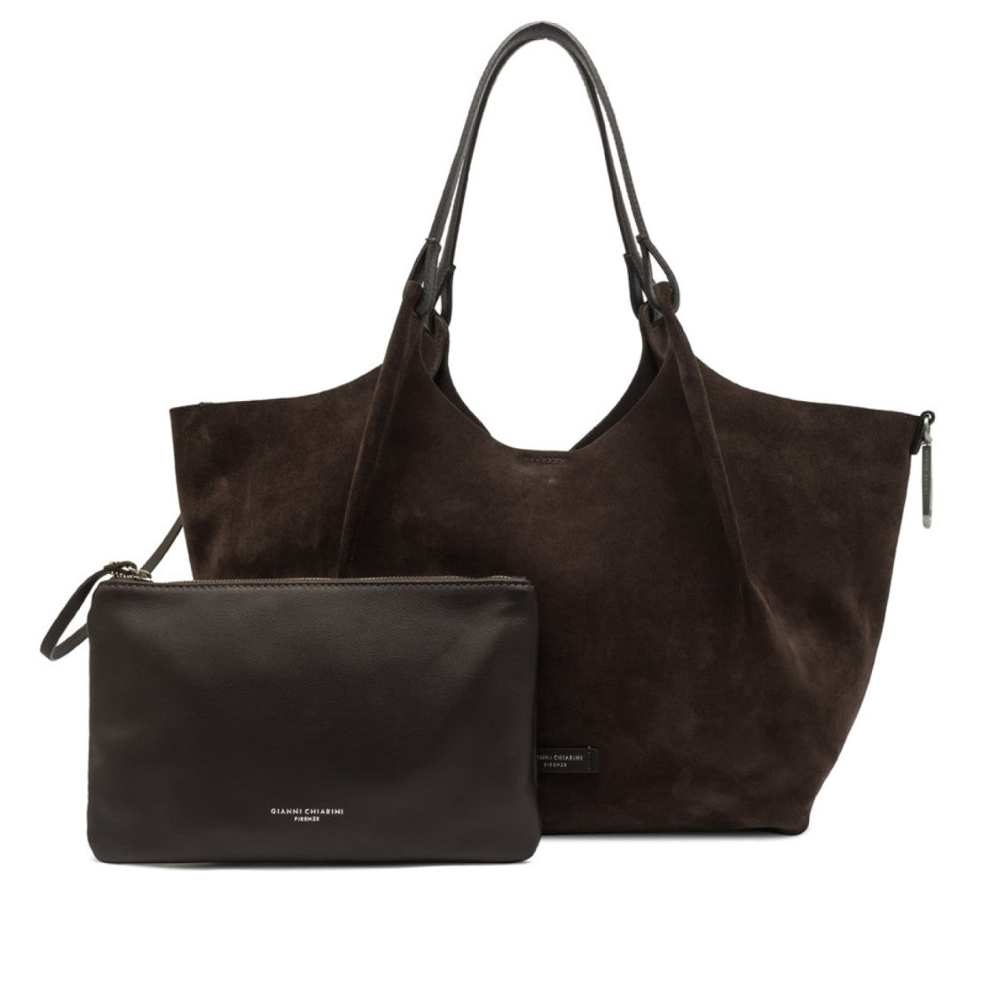 Gianni Chiarini Coffee Dua Suede Bag