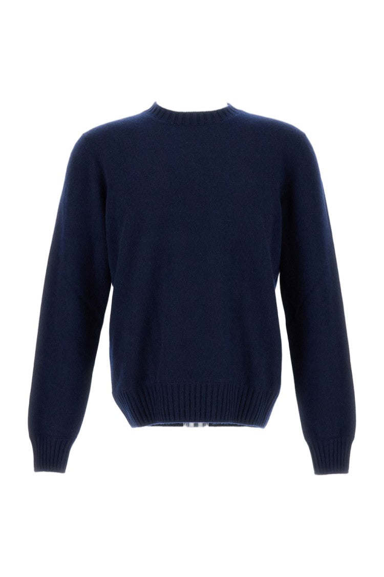 Gran Sasso Blue Crew Neck Cashmere Sweater