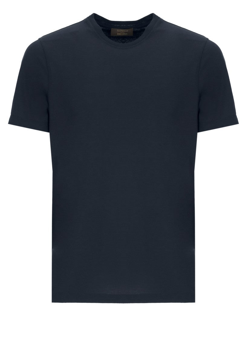 Zanone Blue Cotton Crewneck T-Shirt