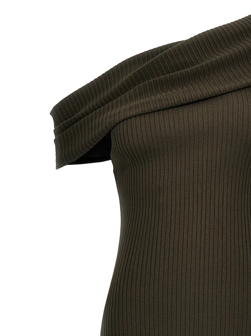 Courrèges Twist Rib Knit Long Dress