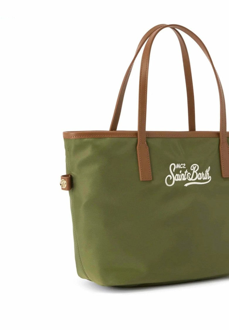 Mc2 Saint Barth Green City Bag Nylon Shoulder Bag