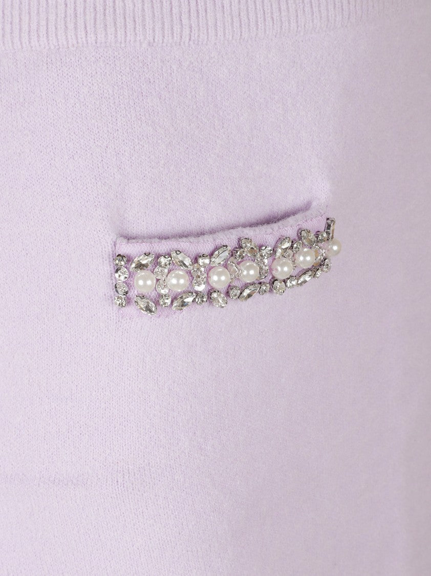 Self-Portrait Tailored Lilac Skirt With Decorative Elements