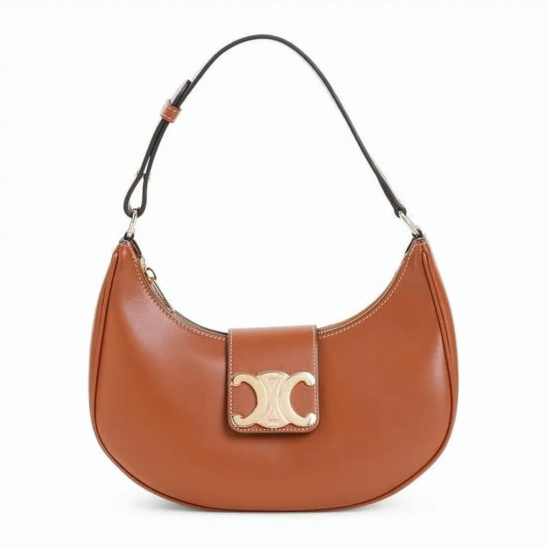 Celine Crescent-Shaped Pink Calfskin Leather Shoulder Bag