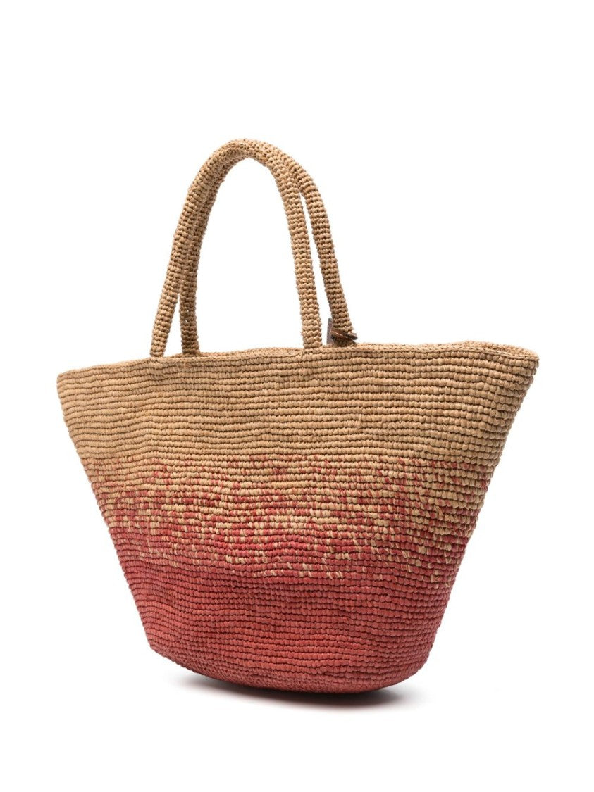 Manebi Gradient Woven Brown Bag