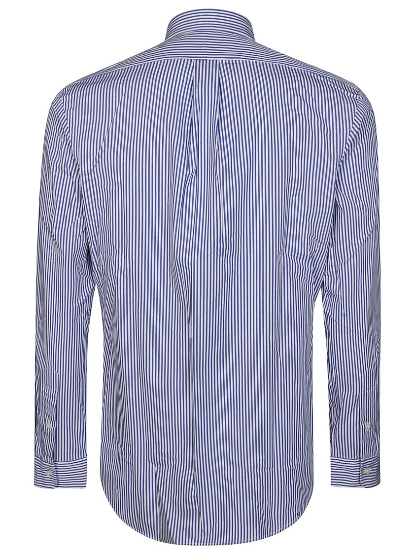 Polo Ralph Lauren Classic Striped Poplin Shirt With Button-Down Collar