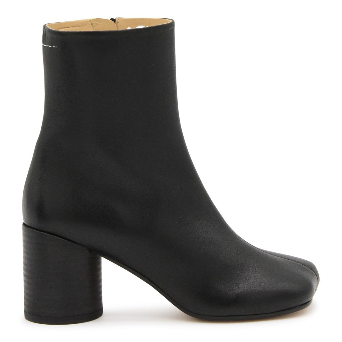 Mm6 By Maison Margiela Black Leather Tabi Boots