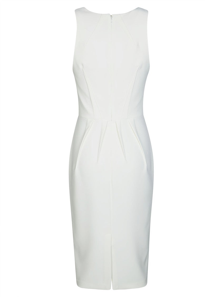 Elisabetta Franchi Fitted White Mini Dress With Deep V-Neckline