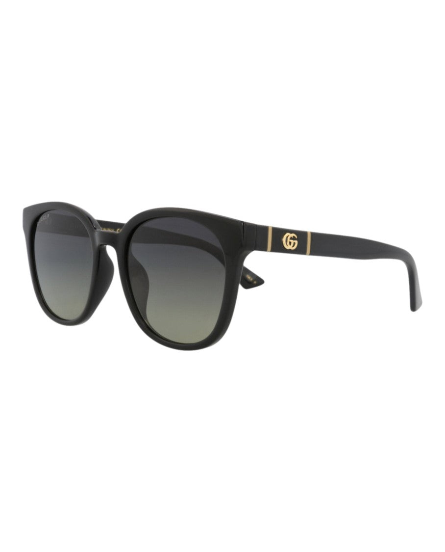 Gucci Round-Frame Polarized Sunglasses With Saddle Nose Bridge And Velvet Case