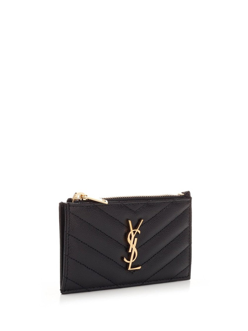 Saint Laurent Quilted Calf Leather Card Wallet