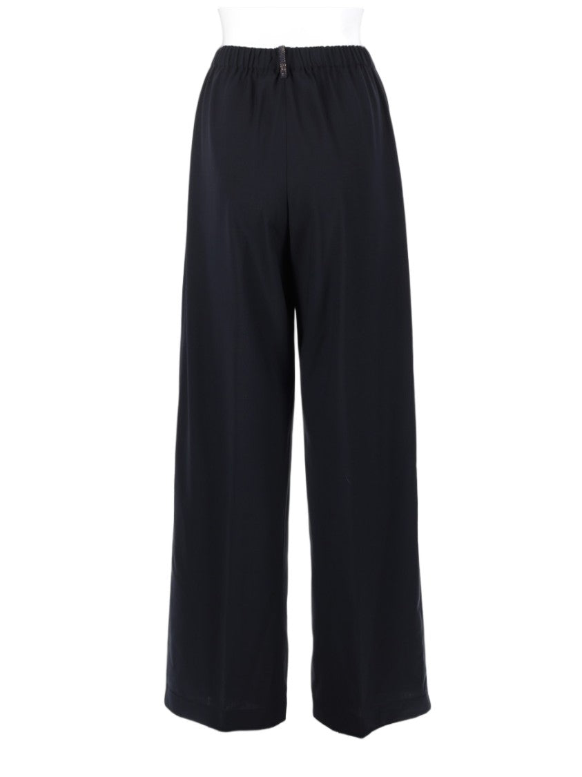 Fabiana Filippi Wide-Leg Black Pants With Elastic Waistband And Minimalist Design