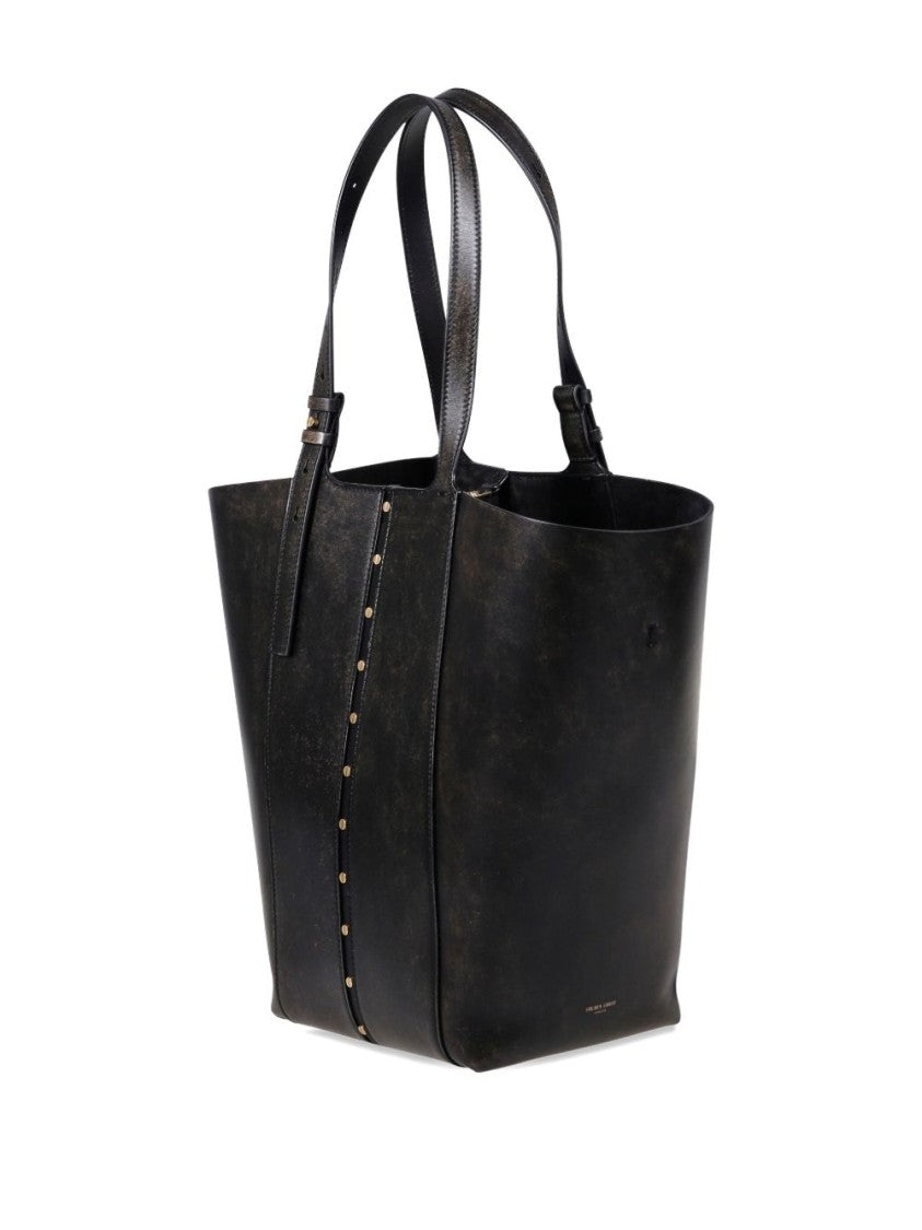 Golden Goose Structured Black Shopper Bag In /Calf Leather