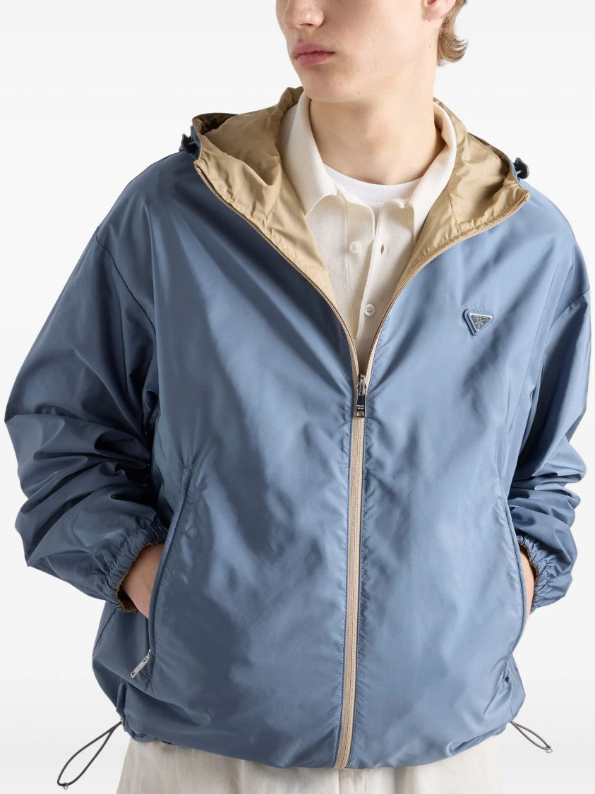 Prada Reversible Beige/Blue Sporty Zip Jacket