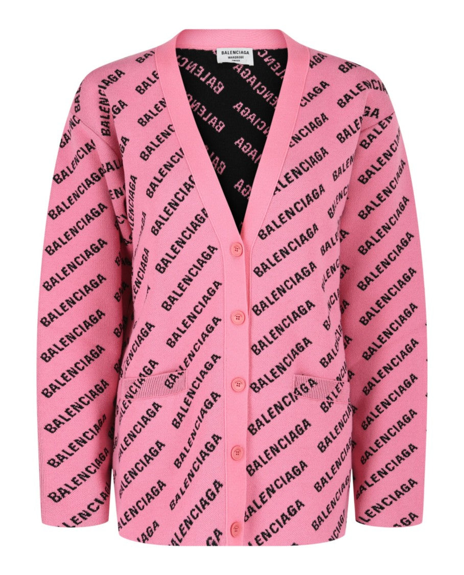 Balenciaga Allover Logo Cardigan