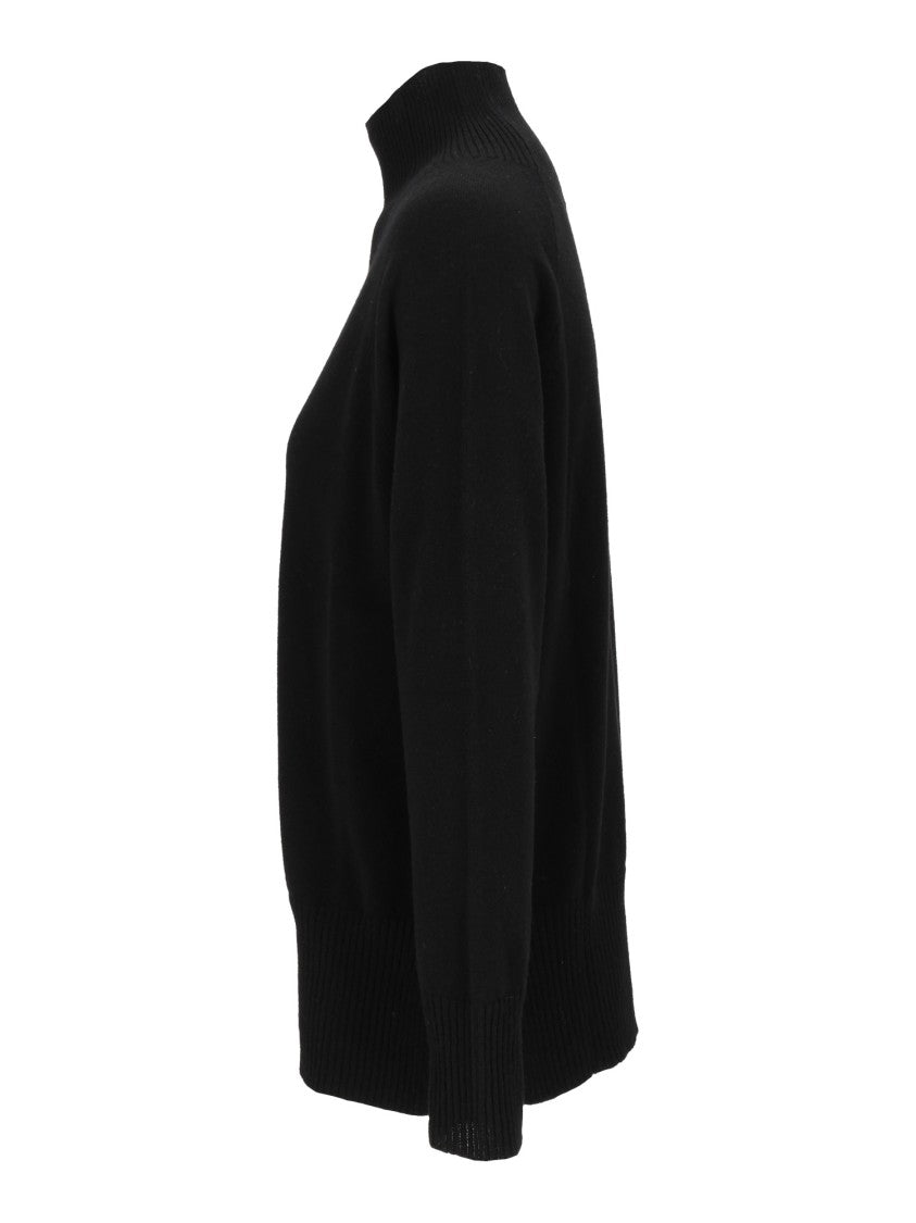 Kangra Cashmere Raglan Turtleneck Sweater With Side Slits And Ribbed Details