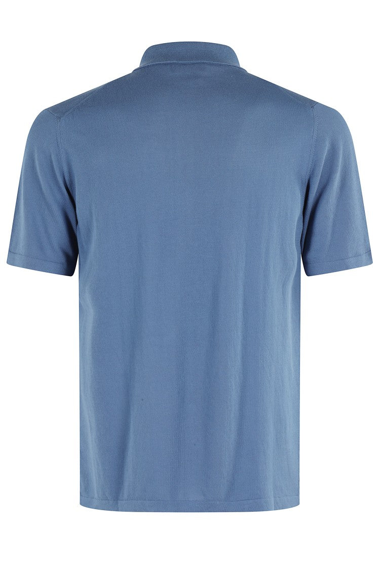 Roberto Collina Denim Texture Short-Sleeve Shirt