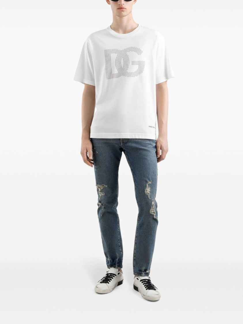 Dolce & Gabbana Crew Neck T-Shirt With Stylish Logo Design