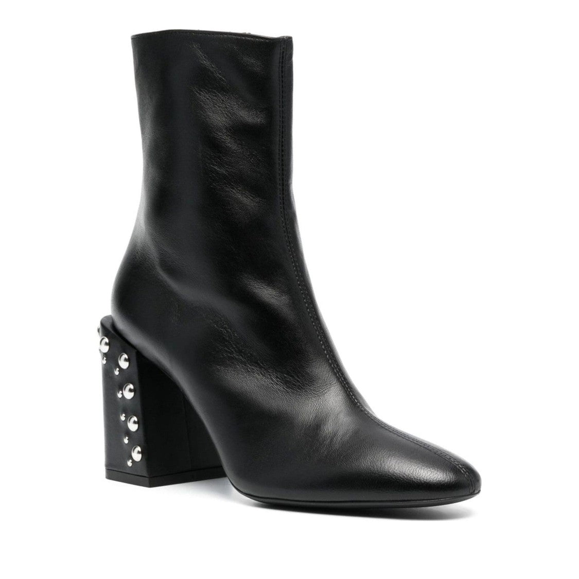 Furla Black Pointed Toe Metallic Detail Sheep Leather Ankle Boots