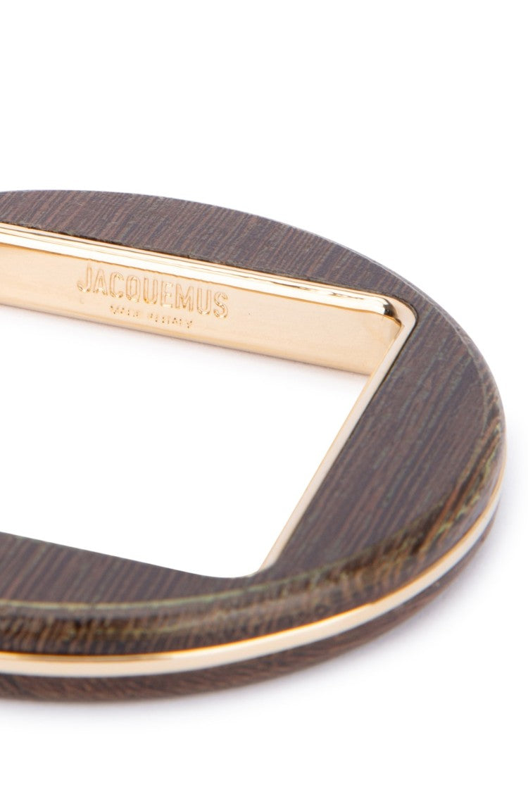 Jacquemus Round Bracelet In Aluminum And Wood Blend