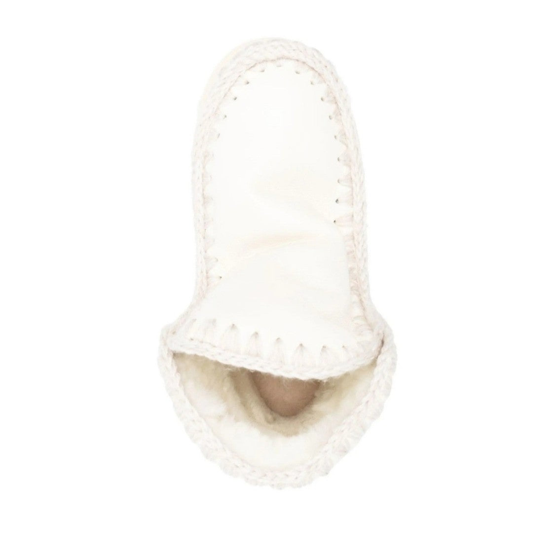 Mou White Eskimo 18 Whipstitch Detail Sheepskin Boots