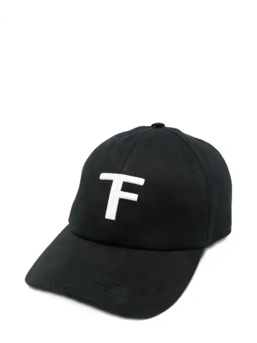 Tom Ford Classic Black Cap With Embroidered Logo And Adjustable Back Strap