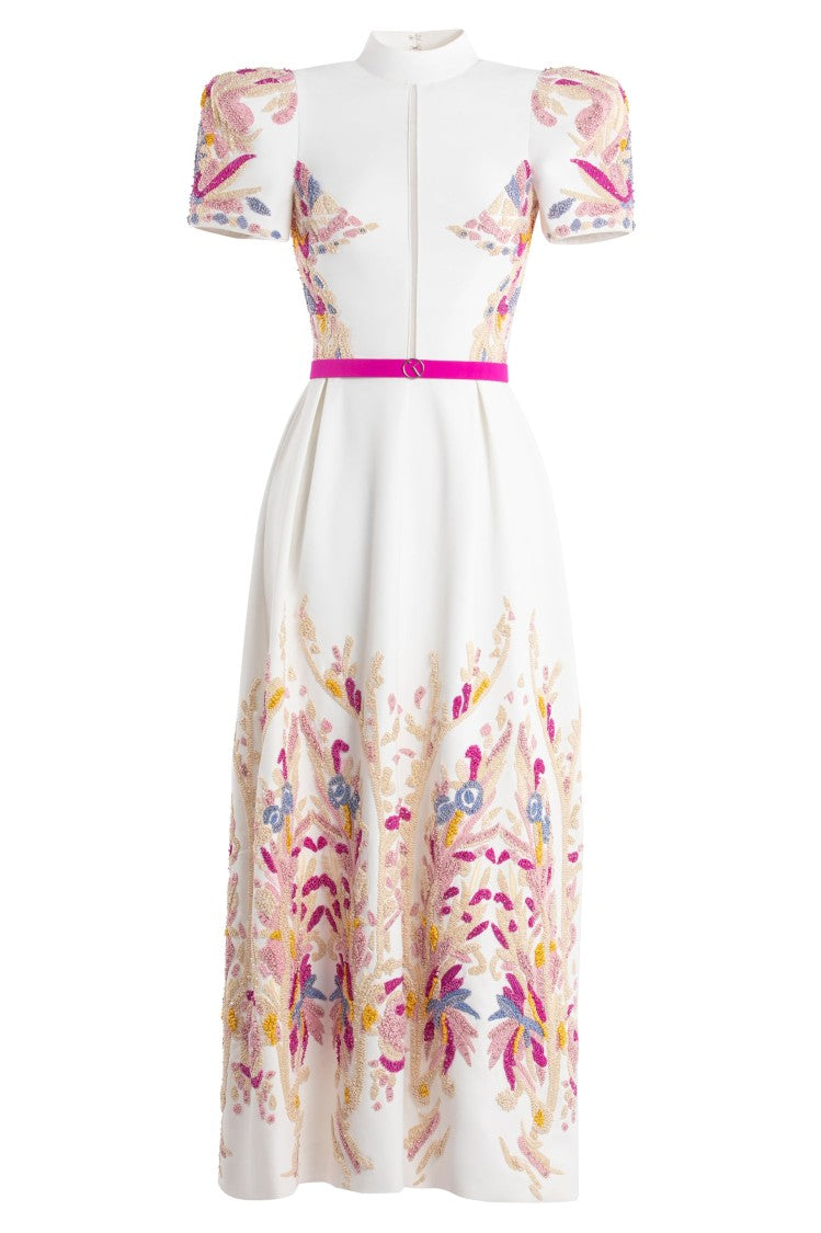Saiid Kobeisy Crepe Dress With Abstract Beading