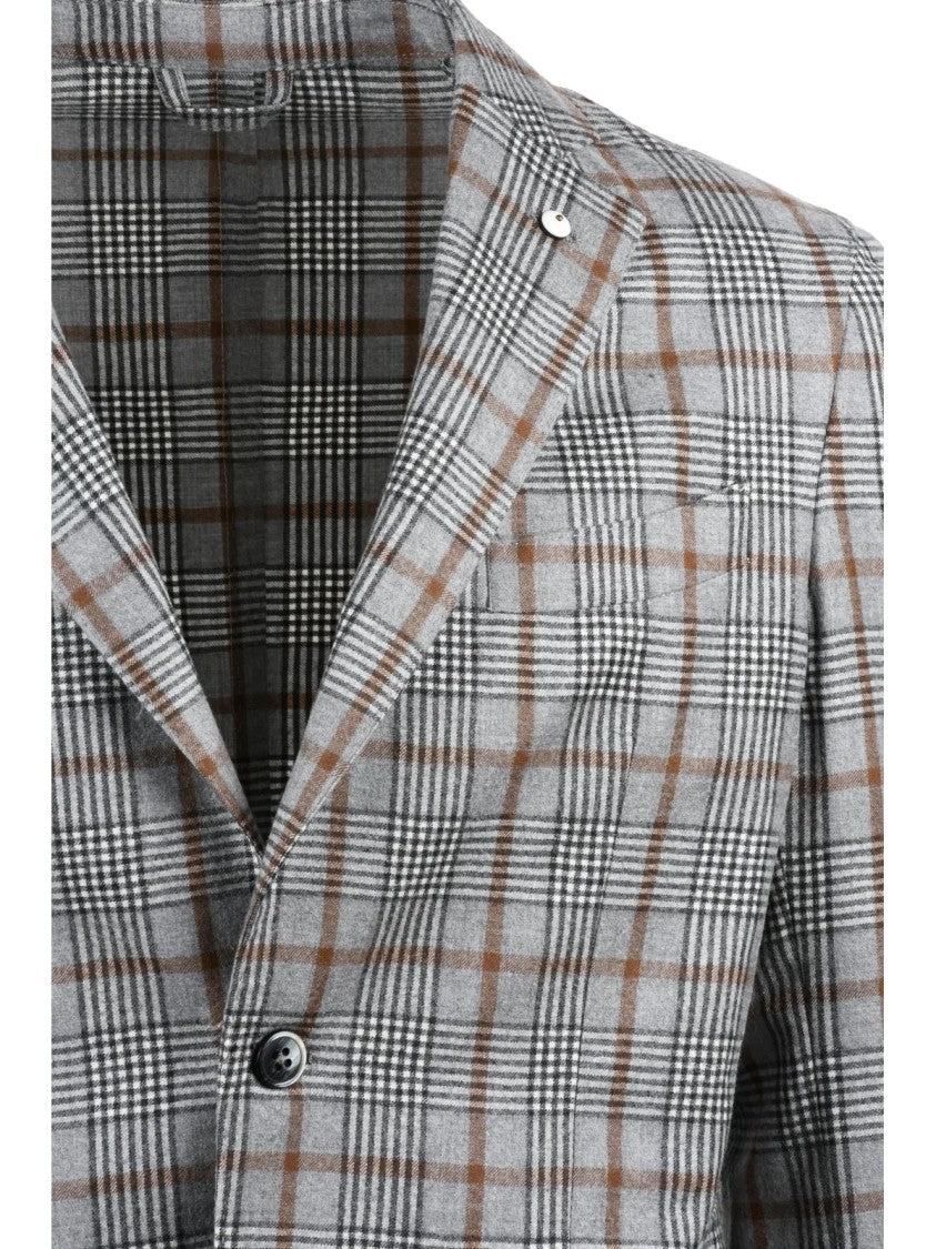 L.B.M. 1911 Checkered Wool Jacket With Rounded Silhouette By L.B.M. 1911